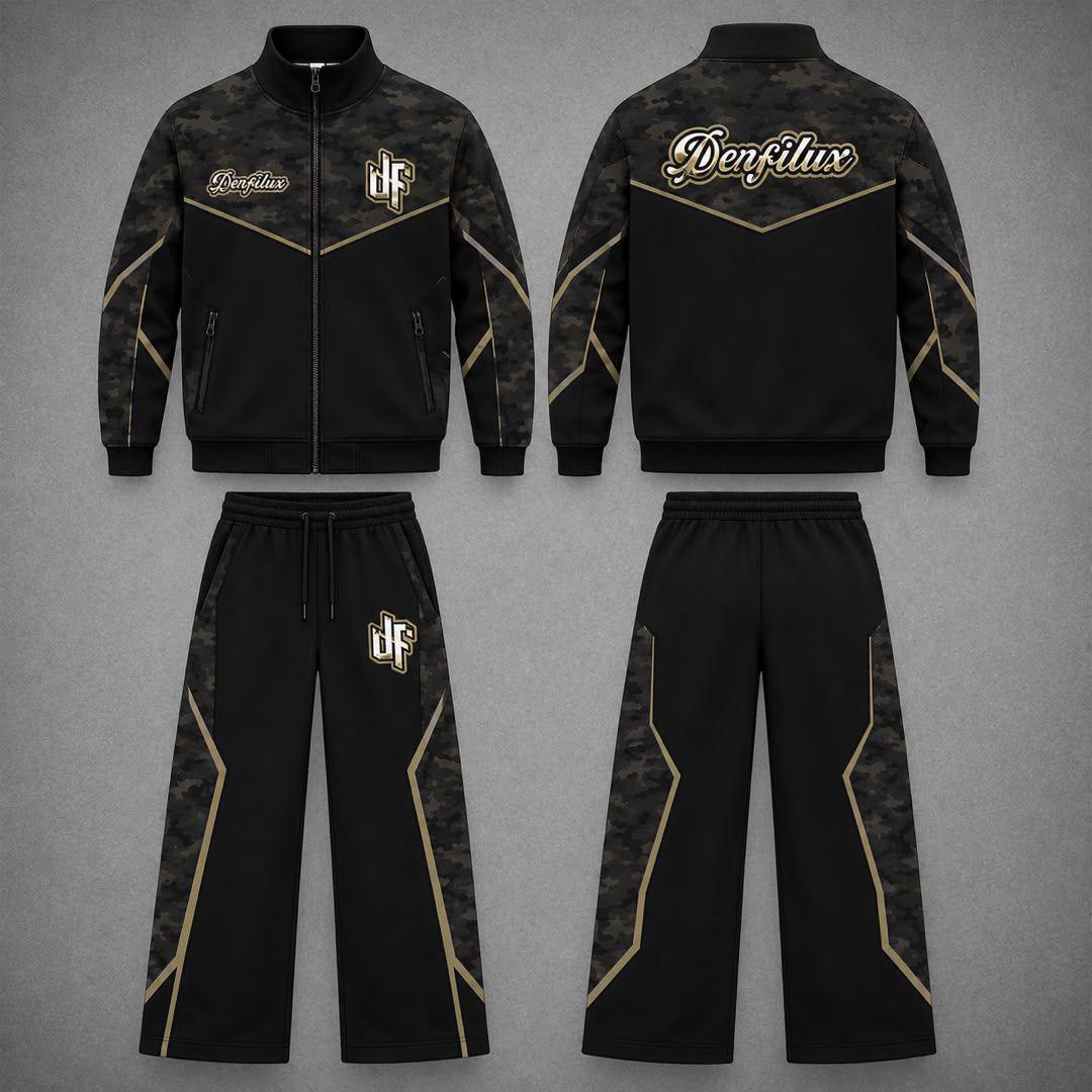 DENFILUX black camouflage tracksuit