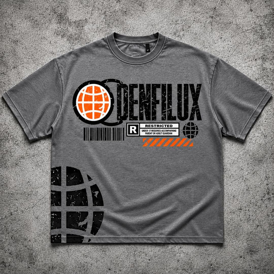 DENFILUX grey graphic shirt