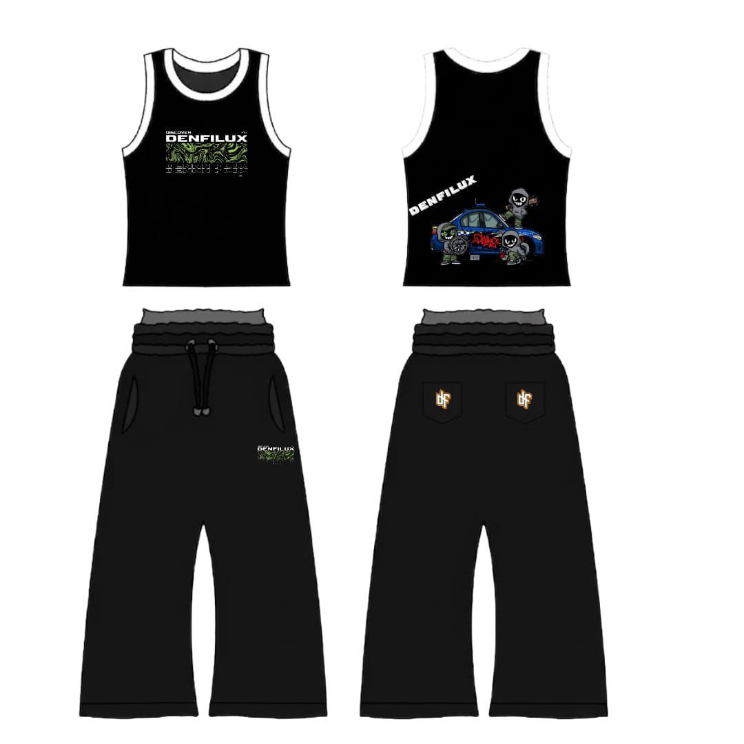 DENFILUX black tank and trousers set