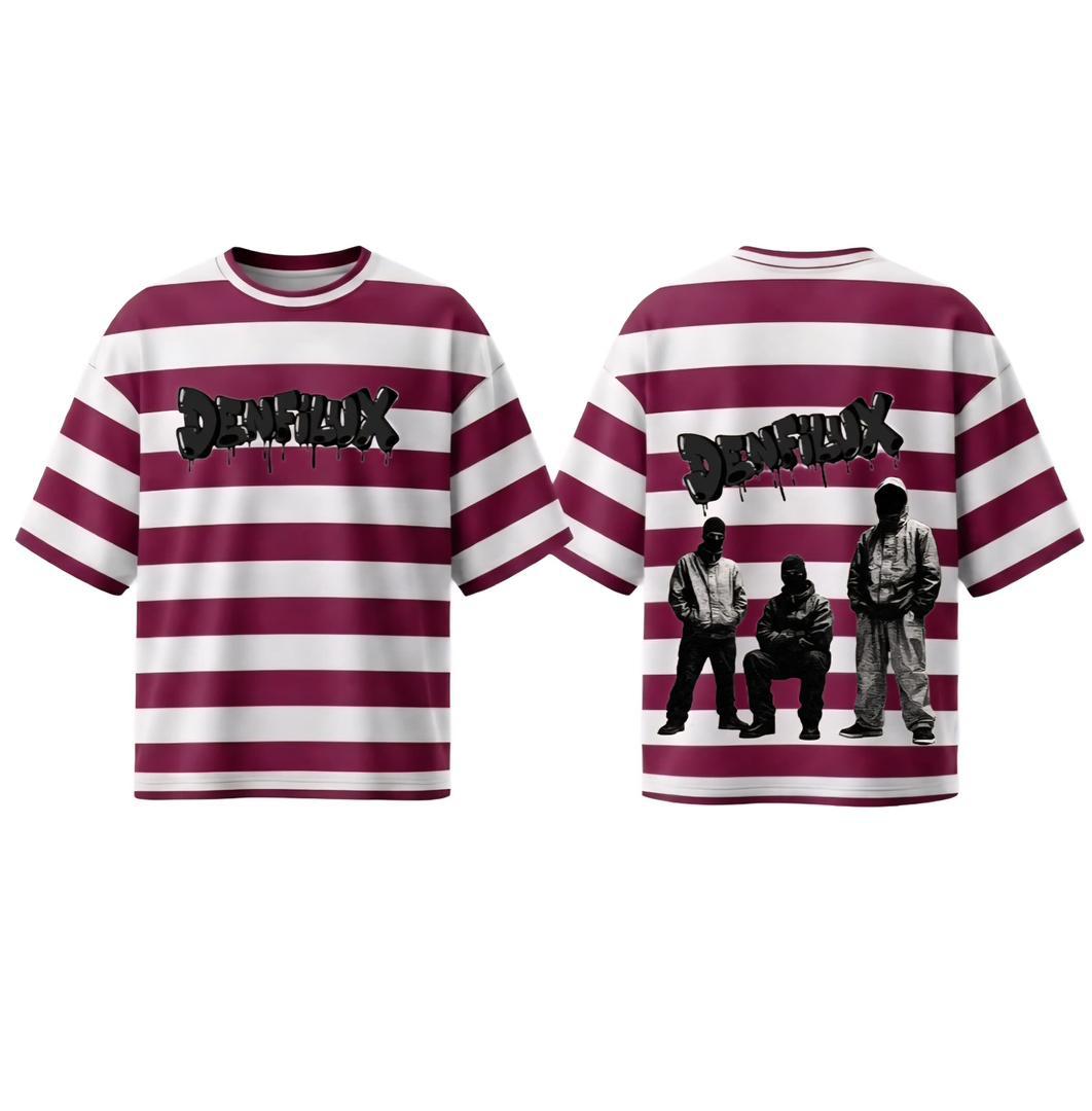 DENFILUX burgundy striped shirt