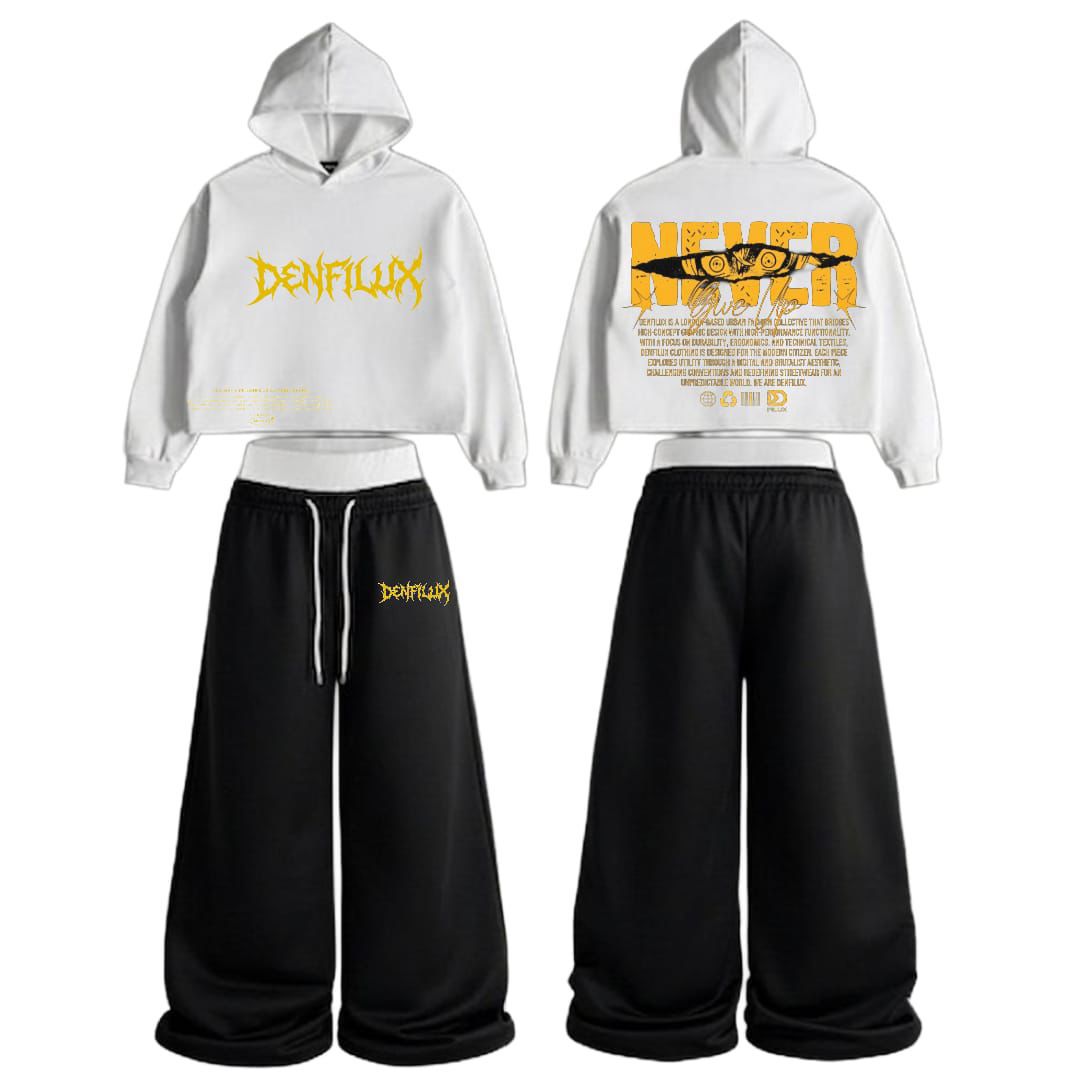 DENFILUX white and black hoodie set